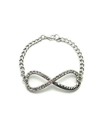 Rhinestone Infinity Sign Link Chain Bracelet