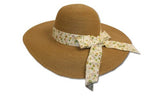 New Womens Straw Floppy Hat with Band Ribbon FL1484