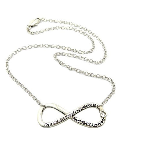Directioner&cent;&ccedil; Fans Commitment Infinity Necklace - Black Inscription/Silver-Tone XC340RBK