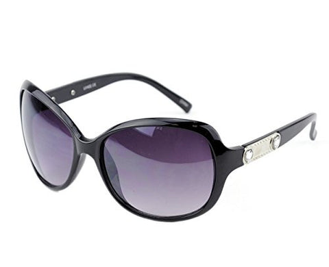NYfashion101 Women's Fashionable Black Oversized Plastic Frame Sunglasses