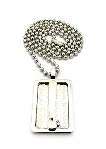 Female Gender Print Exclamation Mark Pendant Necklace with 3mm 24" Stainless Steel Ball Chain