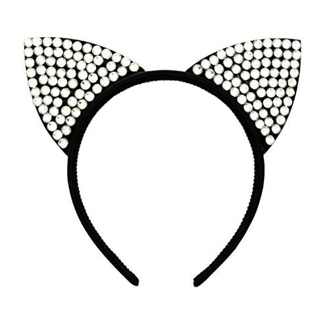 Rhinestone Stud Cat Ear Costume Party Cosplay Headband