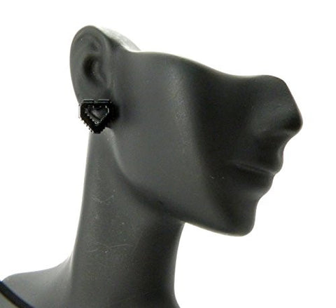 Pixel Heart Stud Earrings in Black