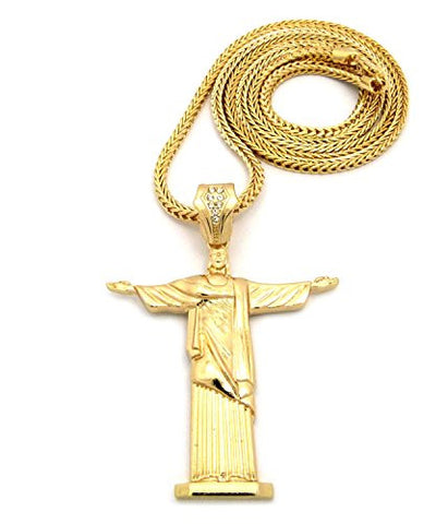 Christ the Redeemer Pendant Franco Chain Necklace