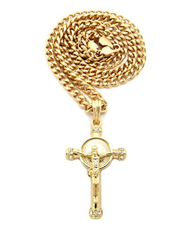 Celtic Cross Pendant Cuban Link Chain Necklace