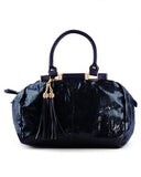 NYfashion101 (TM) Snake Print Lg Shiny Shoulder Bag w/Fringe Accent Hangbag EET01
