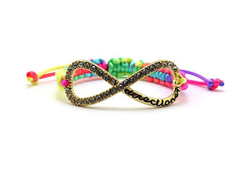 Rhinestone Infinity Rainbow Macrame Bracelet
