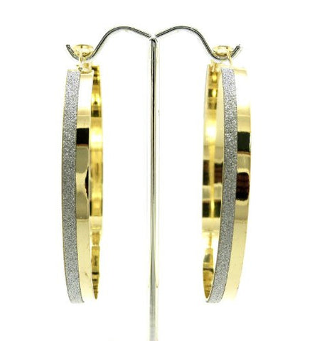 Shimmer Accent 2.50" Hoop Earrings in Gold-Tone