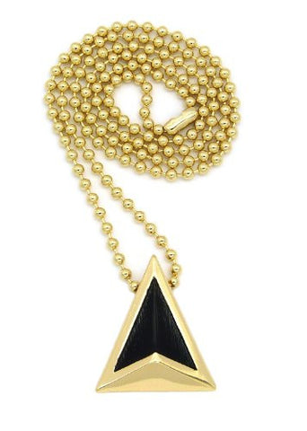 Celebrity Style Get Lucky Triangle Pendant Ball Chain Necklace