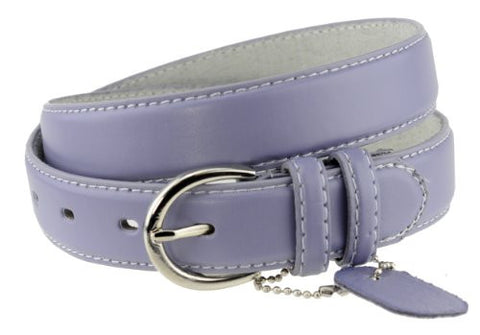 Nyfashion101 Women's Basic Leather Dressy Belt w/ Round Buckle H001-Lavender-M