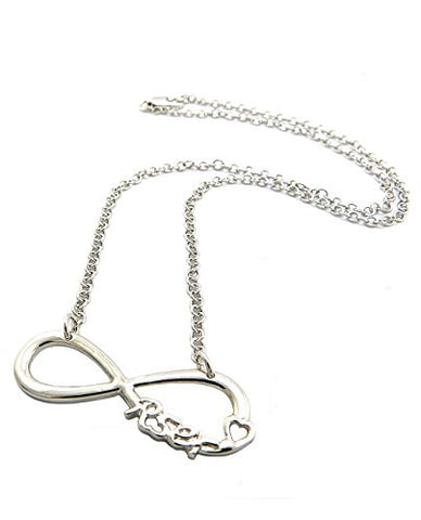 R5er Silver Tone Infinity Charm Celebrity Fan Necklace XC453R