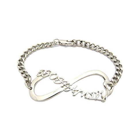 5er Family Fans Infinity Loop Pendant 5mm 7" Chain Bracelet