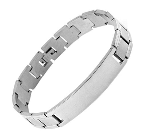 NYfashion101 Men's Fashionable Silver-Tone ID Stainless Steel Bracelet 4022