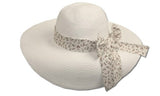 New Womens Straw Floppy Hat with Band Ribbon FL1484