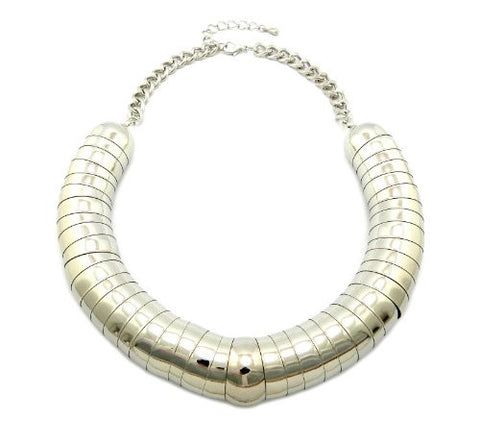 Very Thick Silver Color 23mm 18" Rounded Up Slinky Chain Necklace CN1002RD