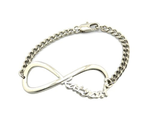 Katycat Infinity Loop 4mm 7" Link Chain Fan Bracelet in Silver-Tone