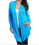 NYfashion101 Open Front Long Sleeve Top w/Lace Back Plus Sizes Turquoise