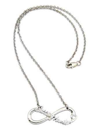 Little Monster Inscribed Infinity Loop 2mm 18" Link Chain Necklace in Silver-Tone