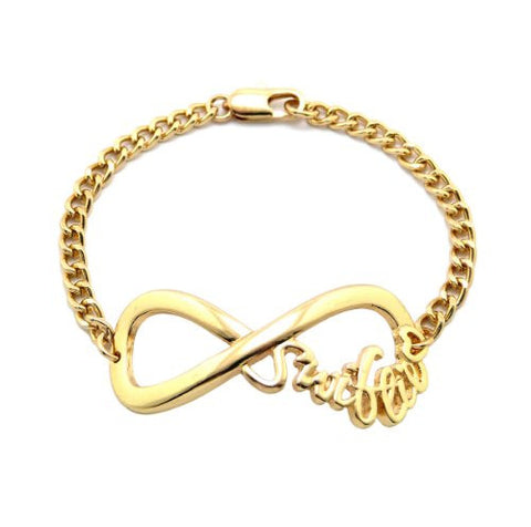 Swiftie Infinity Loop 4mm 7" Link Chain Celebrity Fan Bracelet in Gold-Tone