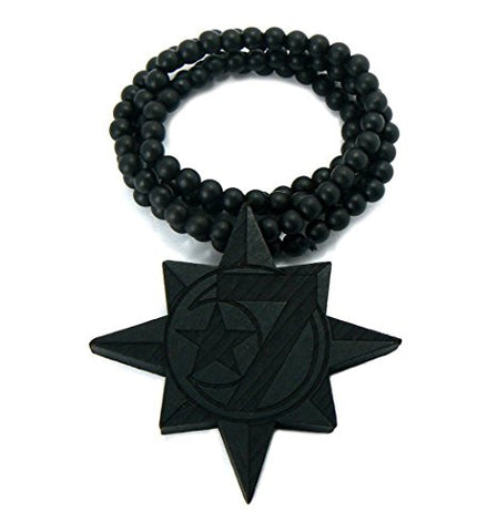 5 Percenter Star Wood Pendant Necklace