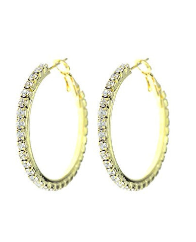 Rhinestone Pave Hoop Earrings