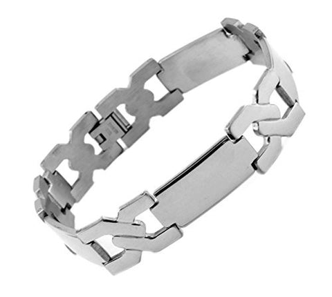 NYfashion101 Men's Fashionable Silver-Tone Stainless Steel Bracelet 4007
