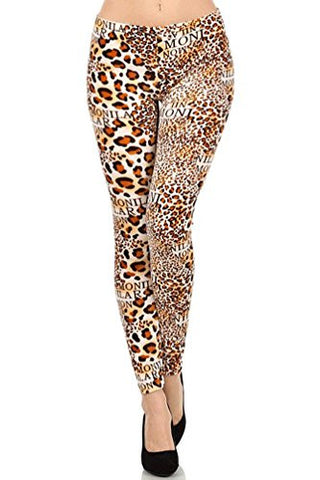 NYfashion101 Winter Fleece Lined Velour Leopard Printed Sexy Leggings