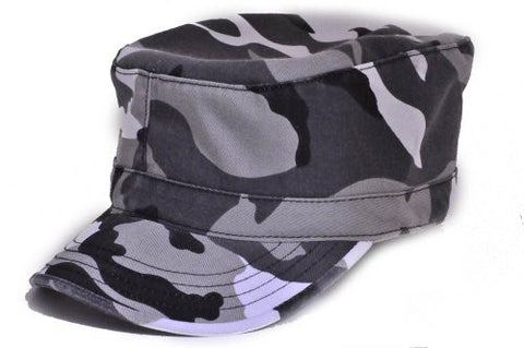 Unisex Canvas Camo Cadet Cap Urban Army Cadet Hat