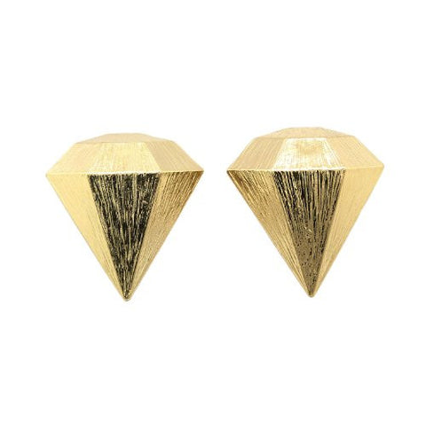 Brushed Metal Cross Earrings in Gold-Tone