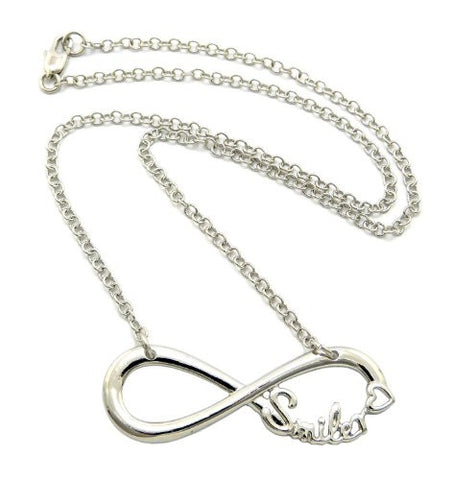 Smiler Infinity Loop 3mm 18" Link Chain Necklace in Silver-Tone