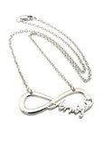 BTS Army Fans Infinity Sign Pendant with 2mm 18" Link Chain Necklace in Silver-Tone