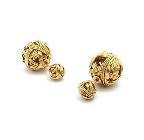 Tribal Pattern Wire Ball Fashion Stud Earrings