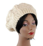 New Puff Ball Charm Knit Beret Hat