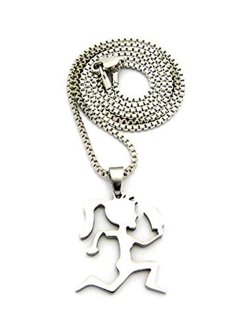 Polished Hatchetgirl Mini Pendant w/ 2mm 24" Box Chain Necklace in Silver-Tone