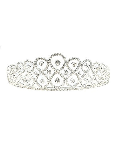 NYfashion101 Rhinestone Studded Elegant Pageant Crown Tiara NHTY3304SY