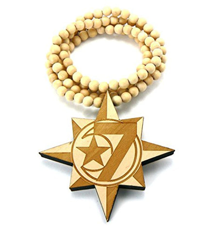 5 Percenter Star Wood Pendant Necklace