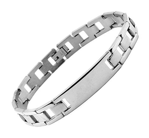 NYfashion101 Men's Fashionable Silver-Tone ID Stainless Steel Bracelet 4030