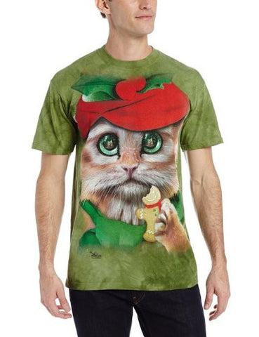 The Mountain - Mens Big Face Elf Kitty T-Shirt, Size: XX-Large, Color: As Shown