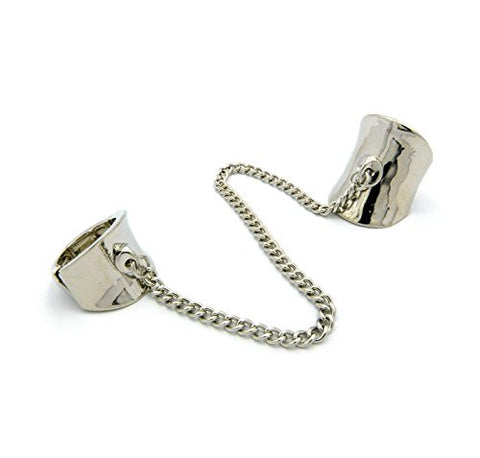 Chain Linked Concave Stretch Base Knuckle Ring in Silver-Tone JR7002R
