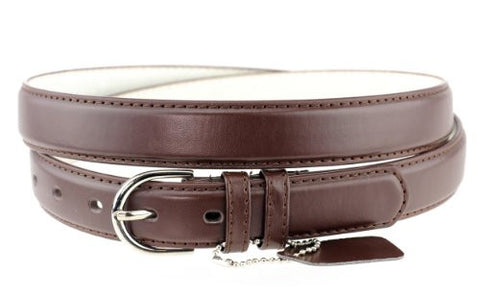 Nyfashion101 Women's Basic Leather Dressy Belt w/ Round Buckle H001-Light Brown-S
