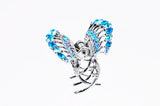 Womens Rhinestone Metal Claw Hair Clip Antique Silver IMC2043
