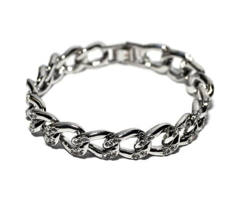 Rhinestone Stud Chain Bracelet