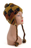 NYfashion101 Nepal Wool Fleeced Hand Knit Ski Trooper Hat w/Bon Bon