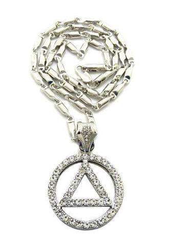 Iced Out Silver Tone Rapper Chain w/ 4mm 24" Bullet Chain XZ94R