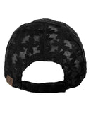 C.C Women's Floral Lace Panel Vented Adjustable Precurved Baseball Cap Hat