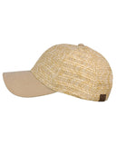 C.C Paper Straw Weaved Panel Precurved Suede Feel Brim Baseball Cap Hat