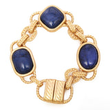 Women's Chain Link Colored Stone Shape Magnetic Link Bracelet