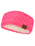 C.C Soft Stretch Winter Warm Cable Knit Fuzzy Lined Ear Warmer Headband