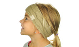 C.C Children's Kids' Warm Cable Knit Fuzzy Lined Ear Warmer Headband