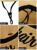 C.C Children's Weaved Crushable Beach Embroidered Quote Flop Brim Sun Hat